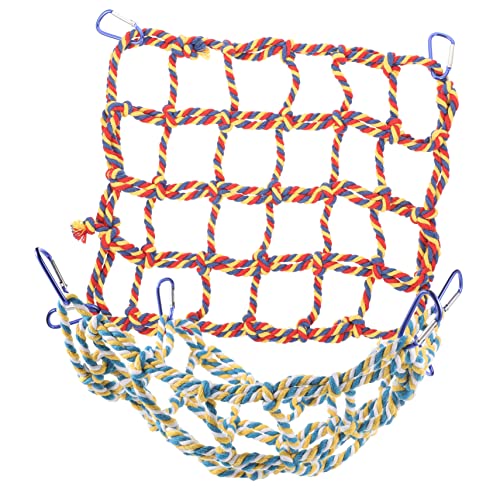 Kisangel Papageien-Spielzeug-Set Vogel-kletternetz 1 Set Gewebtes Kletternetz Papageien-vogelspielzeug Vogelspielzeug für Vögel Vogelkäfig-hängemattennetz von Kisangel