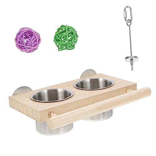 Kisangel 1satz Futter Und Wassernapf Für Vögel Zubehörset Für Papageien Mit Edelstahlbehältern Holzhalter Und Obstgabel Für Wellensittiche Und Kleine Vögel Kisangel 1satz Futter Und Wassernapf Für Vögel Zubehörset Für Papageien Mit Edelstahlbehältern Holzhalter Und Obstgabel Für Wellensittiche Und Kleine Vögel von Kisangel