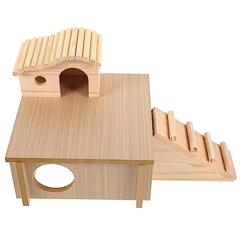 Kisangel 1 Set Plattform Aus Holz Für Hamster Versteck Hamsternest Spielzeug Hamsterkäfig Versteckspielzeug Hamster Holzhaus Hamster Schlafhaus Hamster Leiter Spielzeug Haustiere von Kisangel