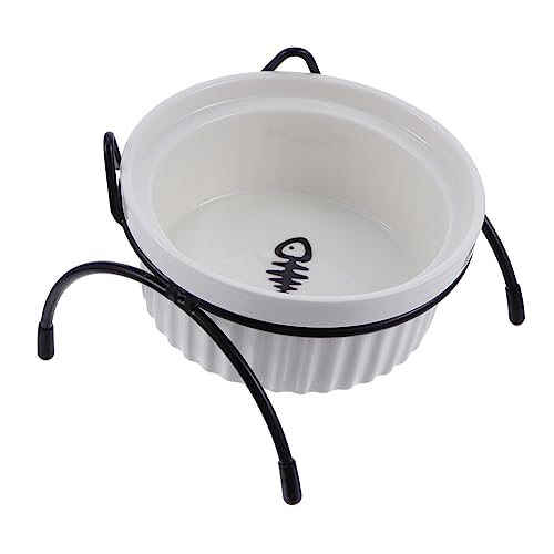 Kisangel 1 Stück Haustiernapf pet Feeder pet Bowl Wasserzufuhr und Halterung Halsschale Katzennäpfe Katzennapf Futterautomat mit Halterung Katzenschüssel aus Keramik Halswirbelsäule von Kisangel