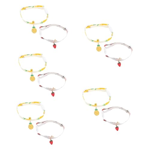 Kisangel 10 STK Haustierhalsband Kätzchenhalsband mit Glöckchen Halsband für Haustiere pet Supplies haustierbedarf Welpenhalsband verstellbares Katzenhalsband niedlich Zubehör Polyester von Kisangel