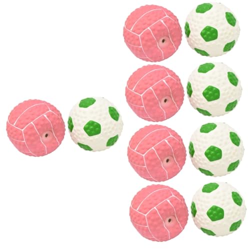 Kisangel 10 STK Spielzeugball Hundespielzeug für kleine Hunde quietschende spielzeuge für Hunde kleine Hundebälle Ballwerfer für Hunde Ball Spielen Fußball Hundeball Trainingsball Emulsion von Kisangel