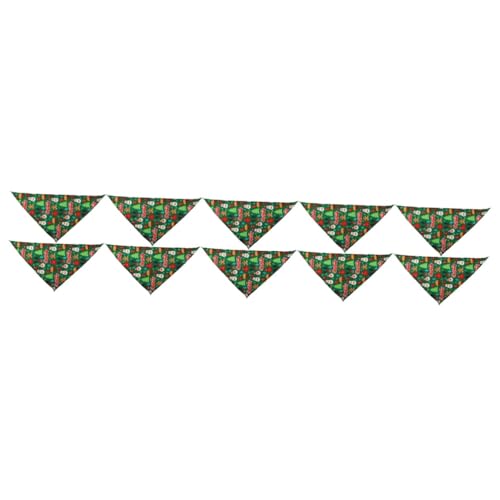 Kisangel 10 STK Weihnachtslätzchen weihnachtswelpenbandana Weihnachten Haustierhalsband weihnachtsschal Halstuch Weihnachten Hunde-Dreieck-Lätzchen Haustierkostümzubehör Polyester von Kisangel