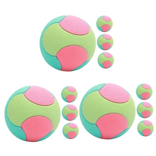 Kisangel 12 STK Beißball Für Hunde Fußballspielzeug Für Hunde Hundespielzeug Mit Rollenden Bällen Apportierspielzeug Für Hunde Spielzeuge Kleiner Welpenball Hundebälle Welpenbälle Gummi von Kisangel