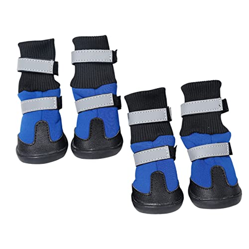 Kisangel 12 STK Schneestiefel Für Haustiere Welpenschuhe Hund Katze Stiefel Schuhe Socken Stiefel Für Kleine Haustiere Weich Schneeschuhe Reflektierende Bänder Mittlere Bis Große Hunde von Kisangel