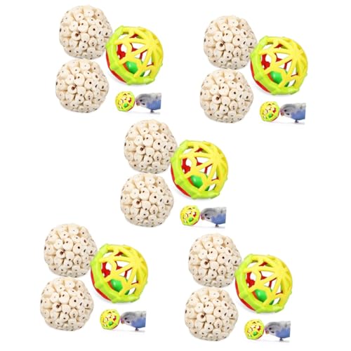 Kisangel 15 STK Vogel Spielzeugball Sola Atta Ball knete Spielzeug Bird Toys Vogelspielzeug Vogelkäfig Hasenspielzeug Nymphensittiche Spielzeug Vogelballspielzeug Hamster Vögel weicher Ball von Kisangel