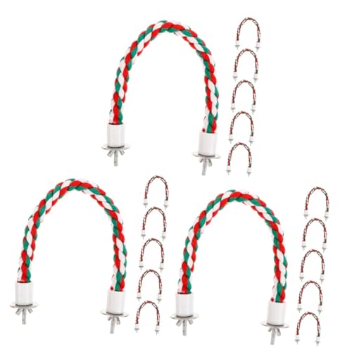 Kisangel 18 STK Papagei Spielzeug Papageienständer Vogelkäfigversorgung Schaukelvogelseil Vogelspielzeug Vogelseil Kauspielzeug Für Vögel Seilstangen Für Vogelkäfige Baumwollseil von Kisangel