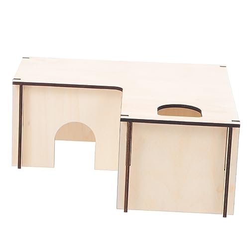 Kisangel Hamster Versteck Nest Bemalbares Haustier Holznest 24x24x10 Dekoratives Schlafhaus Lustiges Hamsterspielzeug von Kisangel