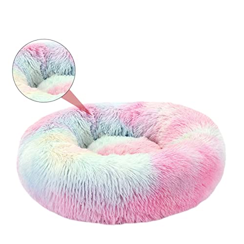 Kisangel 1Stk Haustierbett hundebetten pet Bed katzenbettchen cat Bed Dog Bed rundes Flauschiges hundebett Plüschhundebett Fellkissenbett Katzen-Hundebettmatte behaart Krapfen Zwinger von Kisangel