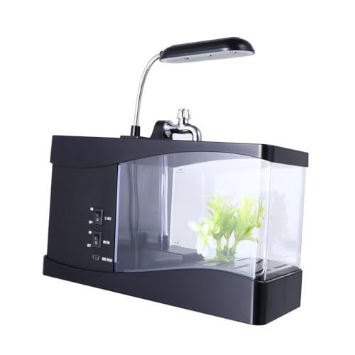 Kisangel 1stk Desktop-Aquarium-stifthalter-Uhr Vakuum Fisch Led Für Schüssel Schwimmbad Acrylverzierung Stiftbehälter Wecker Abs Black von Kisangel