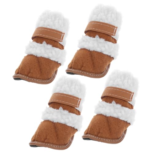 Kisangel Robuste Bequeme Schneestiefel für Hunde 4-teiliges Haustier-Stiefel-Set 3 Größen Kurze Haustierstiefel von Kisangel