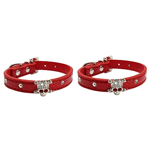 Kisangel 2 STK Halloween-Schädel-Haustierhalsband -Hundehalsbänder Halloween-Halsband für Hunde Kleidung modische Hundehalsbänder Halloween-Haustierhalsbänder Pu von Kisangel