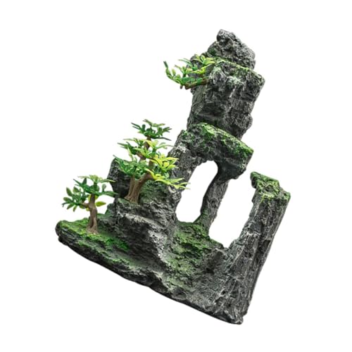 Kisangel 2 STK Landschaftsgestaltung Steingarten kunstpflanze kunstplflanze Betta unterschlupf klein Miniatur Ornament Aquarium falscher Berg Steingartenmodell Tier Zubehör Zierfische Harz von Kisangel