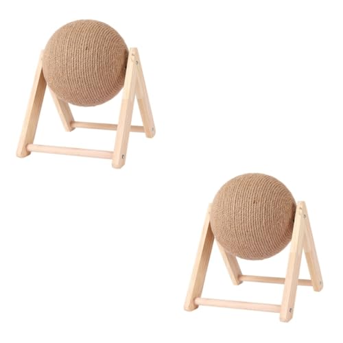 Kisangel 2 STK kratzbaum für Katzen Kätzchen Spielzeug Klauenschleifkugel Katze kratzmatte katzenkratzmatte Spielset aus Holz Spielzeuge Katzenkratzer aus Holz Kätzchen Kratzbrett Sport von Kisangel