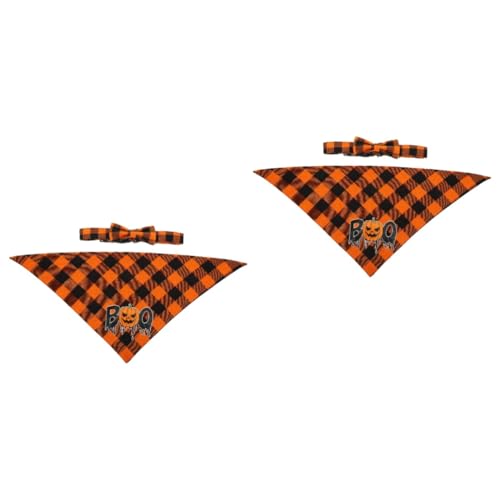 Kisangel 2 Sets Halloween Hundeschal Halsband Hals Verschleißfest Dekoratives Welpenhalsband Hundekleidung Waschbares Bandana Welpenzubehör von Kisangel