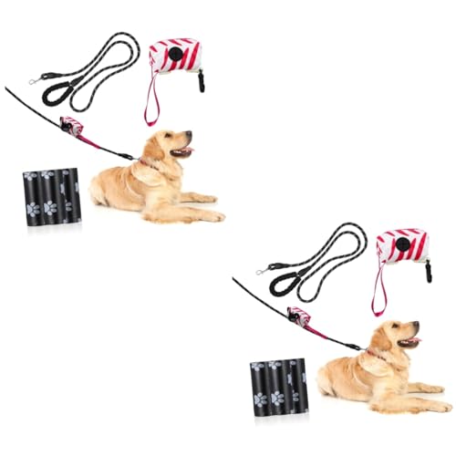 Kisangel 2 Sätze Haustier-Hunde-Kit gürtel Nylon Easy putz Hundezubehör Set hundetraining hundelaufband hundekacktüten mittlerer Hund Kotbeutel Müllbeutel Leine Outdoor-Produkt Nylon-Seil von Kisangel