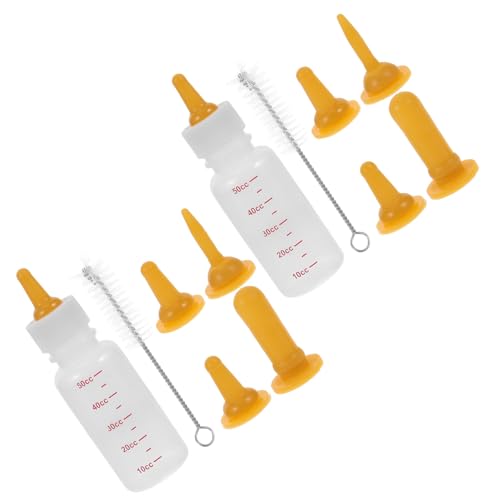 Kisangel 2 Satz Nuckelflasche Tierisches Wasser Futterspender Lamm Feeder Bausatz Hasen Flasche tierbabys wasserflasche Haustier Katze Milch Flasche Flaschenset für Katzennahrung Kieselgel von Kisangel