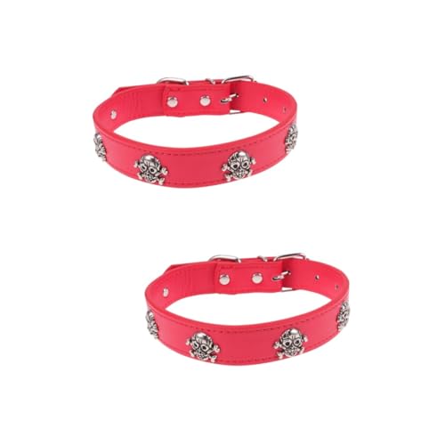 Kisangel 2 STK Halloween-haustierbedarf Kleine Hundehalsbänder Halloween-haustierhalsband Für Hunde Kleines Katzenhalsband Schädel Hundehalsband Halloween-kätzchen-Kragen Rot von Kisangel