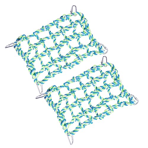 Kisangel 2 STK Papageien-hängenetz Kletternetz Für Papageien Papageienspielzeug Nymphensittich Spielzeug Vogelkäfige Vogelleiter Vögel Hängematte Kletternetz Für Haustiere Hamsterspielzeug von Kisangel