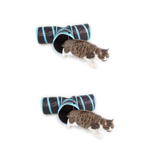 Kisangel 2 Stück 3 Katzentunnel 3 Wege pet Supplies Kitten Katzen Spielzeug Katzen zubehör katzenzubehöhr Katzen Fanartikel katzrnzubehör Haustierprodukt cat Toy 3-Wege-Haustiertunnel Black von Kisangel