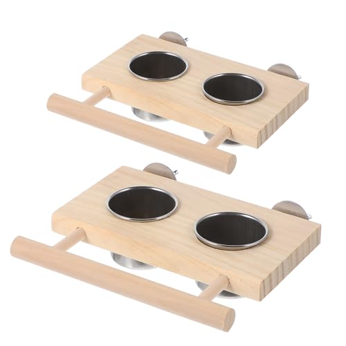 Kisangel 2 Stück Futternäpfe für Vögel Teiliges mit Holzständer Geeignet für Papageien und Kleine Vögel Langlebig und für Futter und Wasser Kisangel 2 Stück Futternäpfe für Vögel Teiliges mit Holzständer Geeignet für Papageien und Kleine Vögel Langlebig und für Futter und Wasser von Kisangel