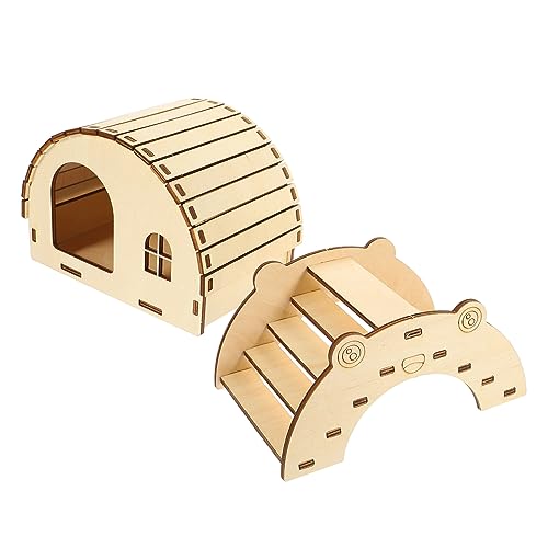 Kisangel 2 Stück Spielzeug Aus Holz Für Hamster Kaninchenspielzeug Hamsterhaus Versteck von Kisangel