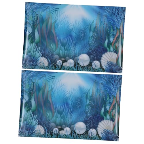 Kisangel 2St Aquarium Hintergrundpapier 3D-Bilder Aquarium-Hintergrundaufkleber 3D-Tapete dekorativer tack Aufkleber Aquarium-Dekor Panzer Hintergrundmalerei Die Unterwasserwelt schmücken von Kisangel