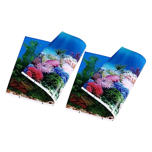 Kisangel 2St Aufkleber für Aquarien Aquarium-Plakat Aquarium Aquarium Aufkleber Unterwasserwelt Dekoration Aquarium Dekoration Aquarium Aquarium Papier haften Aquarium- -Aufkleber 3D von Kisangel