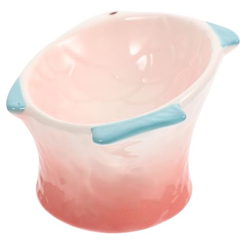 Kisangel 2St Fisch förmige erhöhte Katzen Platte dekorativer Futternapf schräger Katzennapf pet Food Container Dog Food Bowl Flacher Futterspender für Haustiere Keramik von Kisangel