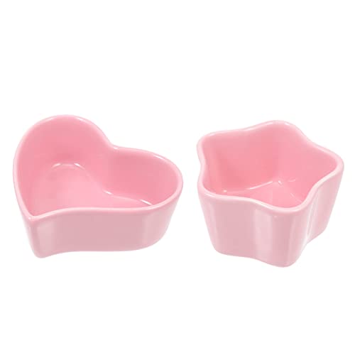 Kisangel 2St Futternapf tierfutter nager zubehör Hamster Futtertrog small Animal Food Hamsterspielzeug kleine Tierschalen Wassernapf für Hamster Hamsterfütterung, Tränkezubehör Keramik Rosa von Kisangel