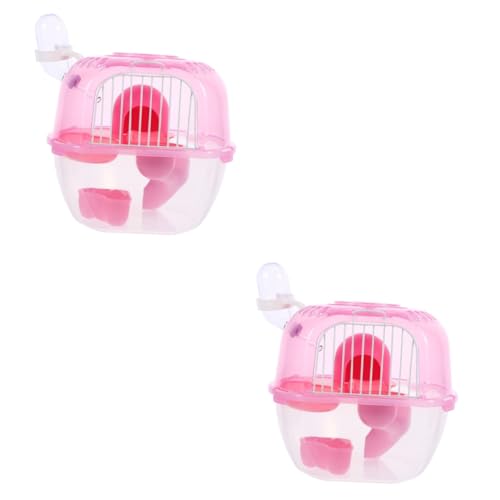 Kisangel 2St Hamsterkäfig Hamster käfig Hamster cage tierzaun abgehende Tasche für kleine Tiere Kleintiertransporter meerschweinchen käfig Kleintierkäfig Tragetasche für Hamster Abs Rosa von Kisangel