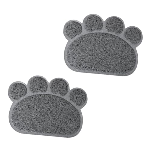 Kisangel 2St Katzenmatte Lebensmittelmatte Katzenfutter Kätzchen-Schüssel-Pad Katzennäpfe Wurf pet Supplies hundenapf unterlage Futtermatte für Haustierfutter Katze hundefutter pad PVC Grey von Kisangel