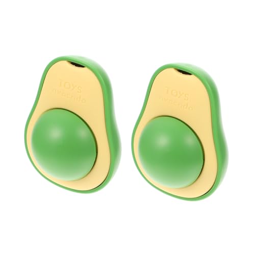 Kisangel Bälle 2er-Pack Kätzchenspielzeug Entzückendes Spielzeug für Katzen Cartoon-Avocado-förmiges Kätzchen-backenzahnspielzeug von Kisangel