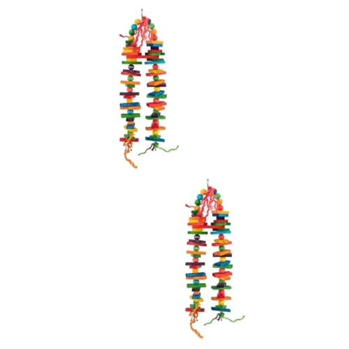 Kisangel 2St Papageienbissspielzeug Papageienspielzeug -Spielzeug Zubehör für Papageienkäfige Kauspielzeug für Vögel Vogelbiss Spielzeug Papagei-Seil-Spielzeug Hölzern von Kisangel