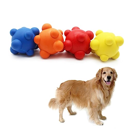 Kisangel Hundespielzeug 2 Stück Robustes Kauspielzeug Unregelmäßiges Hüpfen Sicheres Gummi Für Welpen Interaktives Hundespielzeug Für Bewegung Zufällige Farbe von Kisangel