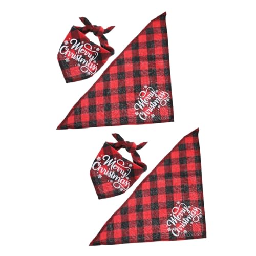 Kisangel 2st Weihnachtslätzchen Weihnachtshaustier-dreiecksschal Welpen-bandana Entzückendes Hundebandana Feiertags-hundebandanas Welpen-weihnachtsbandana Hundedreieck Baumwolle Polyester von Kisangel