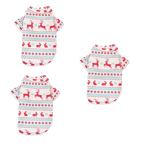 Kisangel 3 STK Weihnachtskleidung für Hunde Hundeweihnachtspullover Wintermantel für kleine Hunde Weihnachts hundekostüm Weihnachten hundekostüm Kleider Weihnachtskostüm für Haustiere von Kisangel