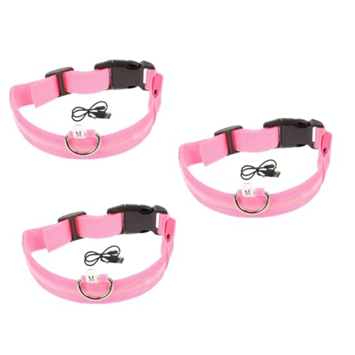 Kisangel 3 Sätze Hundehalsband leucht Halsband Leuchthalsband Leuchtendes Halsband für Haustiere reflektierendes Haustierhalsband leuchtendes Haustierhalsband Haustier leuchtendes Halsband von Kisangel