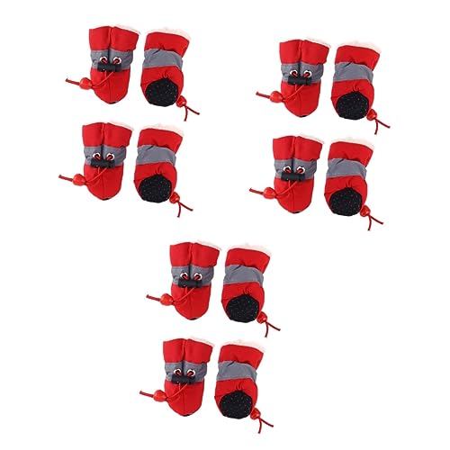 Kisangel 3 Sätze Stiefel Für Hunde Socken Für Den Winter Schuhbodenschutz Socken Mit Sohlen Pudel-Schneestiefel Schuhe Für Hunde Pfote Rot Golden Retriever Kleine Und Mittelgroße Hunde von Kisangel