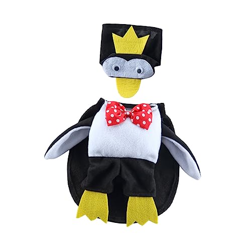 Kisangel 3 Sätze Verwandlungskostüm Für Haustiere Mantel des Hundekönigs Hund Umhang Pinguin-Cosplay-Kleidung Halloween-haustierkostüm Katze-Pinguin-Hut Pinguin-hundemantel Mäntel Polyester von Kisangel