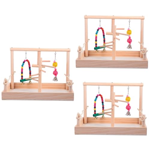 Kisangel 3 Sätze holzspielzeug holzspielsachen Bird Toys Vogelpapageienspielzeug Kauspielzeug für Papageien Spielzeuge Vogelkäfig Spielzeug für Sittiche Vogel hängendes Spielzeug hölzern von Kisangel