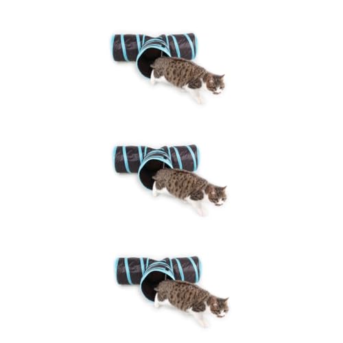 Kisangel 3 Stück 3 Katzentunnel 3 Wege pet Supplies Kitten katzenspielzeug für Katzen katzenzubehör Katzen Accessoires Haustierprodukt Katzen Fanartikel cat Toys 3-Wege-Haustiertunnel Black von Kisangel