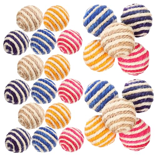 Kisangel 35-teiliges Katzenspielzeug-Set Sisal-kaubälle für Katzen Interaktives Haustierspielzeug Bunte Quietschbälle Zum Spielen Im Innenbereich von Kisangel