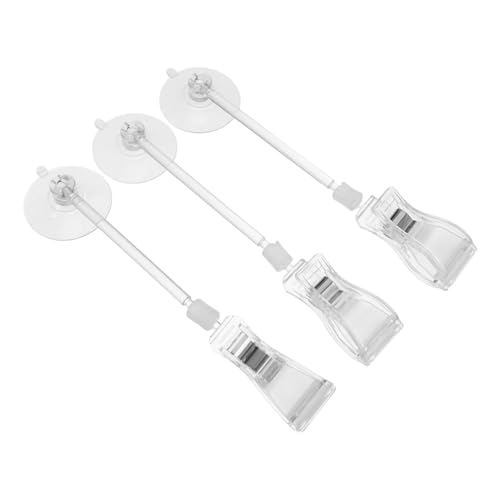 Kisangel 3St Aquarium-Saugnapfklemme Aquarien Saugnapf Clips Pflanzenhalter Aquarium Saugnapf Clips Set Saugklammern für Fischfutter Gemüsehalter für Aquarien Saugklemme p.s Transparent von Kisangel