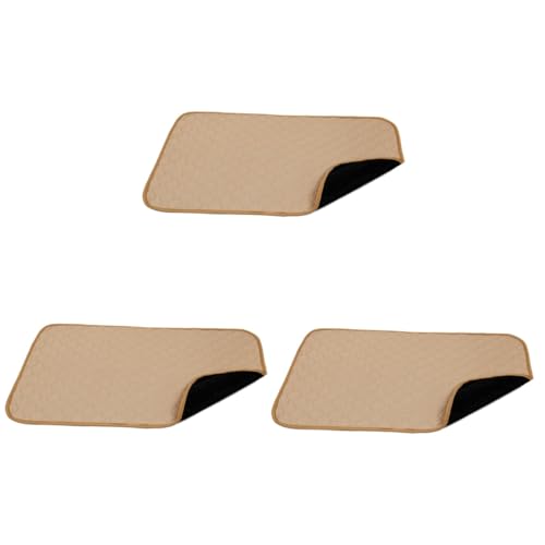 Kisangel 3St Haustier-PIPI-Pad wasserdichte Haustiermatte Pet Pee Pads wasserdichte Haustierunterlagen Welpen Pads waschbar Hunde-PIPI-Pad Wiederverwendbare Hundepipimatte Beige von Kisangel