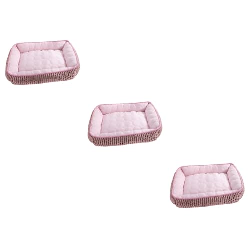 Kisangel 3St Haustier kühles Nest Floor mat fußbodenmatte petbett Hund schlafunterlage Hundedecke katzenhöhle Kühlmatte für Hunde Hund Eisnest Cooles gefühl Kühlkissen Cooles Pad Stoff Rosa von Kisangel