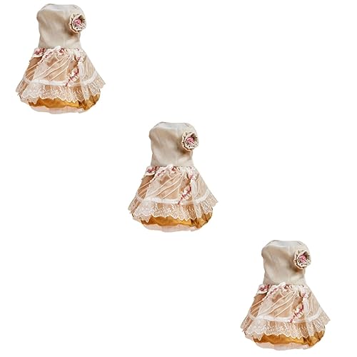 Kisangel 3St Haustierkleid Braut Kleidung Welpen-Outfits Tutu-Rock für Hunde Mantelkleid Party-Hunderock hochzeitskleid Kleider Hundekleidung Welpenrock Hündchen Haustierzubehör Satin- von Kisangel