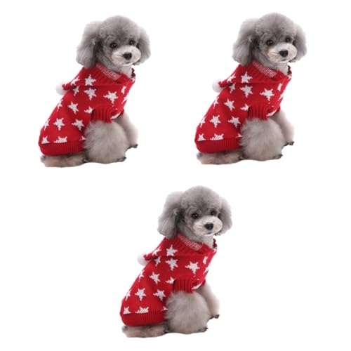 Kisangel 3St Haustierkleidung hundepullover hundepulli Dog Sweater Hunde Pulli Hund wintermantel Welpen-Overall Weihnachtspullover Winter hundemantel Haustierzubehör Elch Hundekleidung von Kisangel