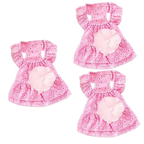 Kisangel 3St Hund Tuch Hundekleidung Welpenröcke Katzen-Outfit Welpenkleid süßes Kleid für Hunde Katzenkleid Hochzeitskleid für Hunde hundekleid Sommer Hündchen Prinzessinenkleid Rosa von Kisangel