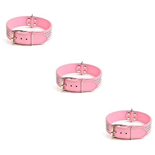 Kisangel 3st Verstellbares Hundehalsband Rosa Hundehalsband Rosa Hundehalsbänder Kleine Hundehalsbänder Wetterfahne Hübsche Hundehalsbänder Katze Hundehalsband Lipgloss Pu von Kisangel